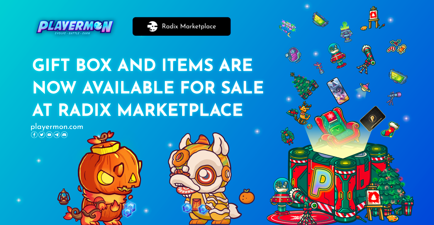 Playermon Items trading in the Radix Marketplace